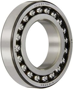 SKF 1206 EKTN9 Double Row Self-Aligning Bearing, Tapered Bore, ABEC 1 Precision, Open, Plastic Cage, Normal Clearance, Metric, 30mm Bore, 62mm OD, 16mm Width