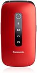 Panasonic KX-TU550EXR Basic Mobile Phone for Kids and Elderly – 4G, Sim-free & Unlocked, Easy Buttons, SOS Emergency, Durable Flip Phone, Compact & Long Life Battery, Dumb Phone, Brick Phone, Red