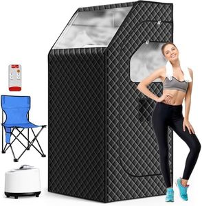 bsdonte Portable Sauna for Home, Personal Steam Sauna Box, Indoor Sauna Tent at Home Full Body with 1000W 2.6L Steamer, Timer, Remote Control, Folding Chair, 9 Levels Heating, 2.6' x 2.6' x 5.9'