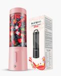 BLENLABS Portable Blender for Smoothie and Juices, Milk Shakes and Crushing Ice, 4000mAh Rechargeable Small Juicer for Fruits, 150 Watt Motor, 500 ML personal blender for smoothies (Pink)