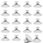 FOGAWA 20Pcs Suction Cups Window Suckers Glass Suction Pads 40mm M5 Threads Clear Plastic Sucker Pads Without Hooks for Decor Camping Car Caravan Kitchen Toothbrush Soap Suction Holder