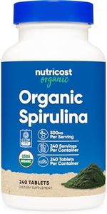 Nutricost Organic Spirulina 500mg, 240 Tablets - Gluten Free, Non-GMO
