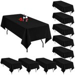 10 Pack Black Table Clothes for 6 Foot Rectangle Tables 60 x 102 Inch Rectangle Tablecloth 6ft Table Cloth Linen Polyester Fabric Washable Black Tablecloths Table Cover for Parties Wedding Banquet