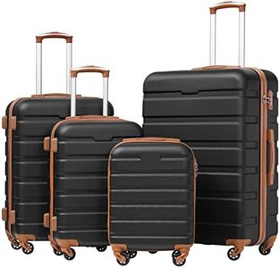 Coolife Luggage 4 Piece Set Suitcase Spinner Hardshell Lightweight TSA Lock