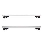 Amazon Basics 132.1 cm Roof Rack Cross Bars, Fits 98 to 116.8 cm Width of 2 Raised Rails with Gap to Car Roof, 2-Pieces, Black/Silver