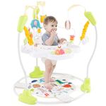 Maxmass Baby Activity Jumperoo, Height Adjustable Toddler Bouncer with 9 Interactive Toys, 360° Rotating Seat, Music, Lights&Sounds, Infant Play Center for 6 Months+, 87x87x94cm (Yellow)