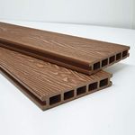 Fylde Decking | 3.6m Composite WPC Decking Boards - Deep Embossed Woodgrain Plastic Boards | 4 Colours Avaliable | (47 sqm | 94 Boards, Teak Brown)