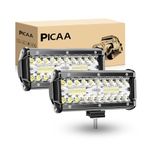 PICAA LED Light Bar 2PCS 8D Tri-Row 7in 120W Spot Flood combo Beam LED Work Lights Bar Lamp Light for Car Tuck Offroad Driving Lamp SUV UTE 4WD 12V 24V Waterproof Driving Work Lamp 6000K