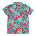 GLORYBOYZ Shirt for Boys Regular Fit Half Sleeves Hawaiian Tropical Printed Kids & Junior Boys Shirt Revere Collar Casual Comfortable Leaf Print Stylish Goa Beach Shirts Kids (2-14 Yrs) Red