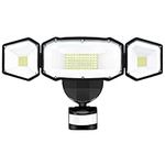 FLITI 50W Security Lights with Motion Sensor, 5000 Lumen Outdoor Motion Sensor Lights, IP65 Waterproof 5000K Cold White LED Flood Light with 3 Adjustable Heads for Garden, Yard, Patio, Porch, Garage