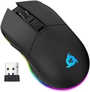 KLIM Blaze Rechargeable Wireless Gaming Mouse RGB New - High-Precision Sensor and Long-Lasting Battery - 7 Customizable Buttons - Up to 6000 DPI - Wired & Wireless Mouse for PC Mac & PS4 PS5