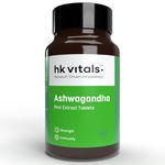 HealthKart hk vitals Ashwagandha Extract 500mg (60 Tablets) | Improves Muscles Strength | Energy and Immunity Booster