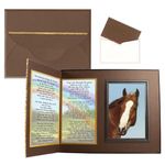 Rainbow Bridge Poem for Horses Sympathy Picture Frame Gift and Memorial Keepsake, Deep Rich Brown with Foil Accent