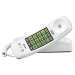 AT&T TRIMLINE 213 Corded Home Phone with Extra Big Buttons & Visual Ringer. No AC Power Required, Improved Easy-Wall-Mount, Lighted Keypad, 10 Speed Dial Keys, Volume Control, Senior Friendly. White