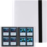 GEAoffice Small Card Binder - 4 Pocket Trading Card Collection Album Folder - 160 Side Loading Pocket Binder for TCG, MTG, Yugioh - Gifts for Card Collectors (White)