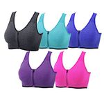 YEYELE Women 1or 3 or 5 Pack Medium Support and Removable Pad Tank Top Racerback Sports Bra, 5 Pack(purple+red+green+gray+blue), X-Large