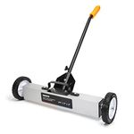 NEIKO 53416A 24” Rolling Magnetic Sweeper with Wheels, 50 Pound Capacity, Adjustable Handle & Floor Magnet Clearance Height, Metal Pick Up and Nail Magnet, Floor Sweeper for Construction, Shop, Etc.