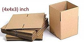 Shri Ram Packaging 3 Ply Brown Corrugated Box box Size: 4X4X3 Length 4 inch Width 4 inch Height 3 inch Shipping box Courier Box Pack of 100 Boxes