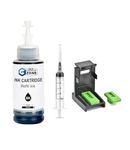 CARTRIDGE ZONE Black Refill Kit with Suction Tool Combo Pack of High Yield Inkjet Cartridge Ink Refill Compatible for HP and Canon Cartridge Printers - 100ml Per Bottle