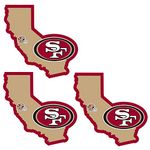 NFL Siskiyou Sports Fan Shop San Francisco 49ers Home State Decal 3 pack Team Color