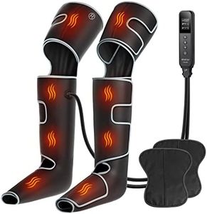 CINCOM Leg Massager with Heat, Air Compression Leg Massager for Circulation, Full Leg Massager with 3 Heats 3 Modes 3 Intensities Sequential Compression Device for Pain Relief (Silver)