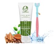 Foodie Puppies Dog Toothbrush and Toothpaste Combo for Dogs - (Triple Head Toothbrush + Coolmint Toothpaste) | Removes Bad Breath | Improves Tartar Dental Care