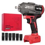 Cordless Impact Wrench 1/2 inch Up to 740FT-LBS for Milwaukee 18V (No Battery), Electric Impact Gun Cordless with 3 Speed Modes, Battery Powered Impact Wrench for Automotive Repairs,Tire Removal