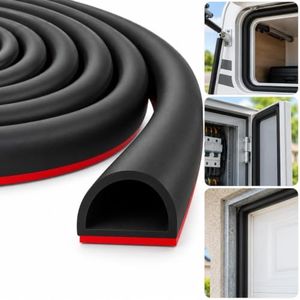 Silicone Weather Stripping Door Seal, 40FT Self Adhesive D Shaped Door Seal Strip for Door Frame, Door Insulation Strip Window Seal, W:1.2 in; H:0.6 in; 40Feet