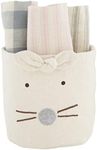 Mud Pie Easter Bunny Bucket Towel Set, Natural, 4.25" x 4.75"