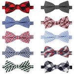 Segarty 10 PCS Dog Bowtie, Puppy Bow Ties Collar Bulk Holiday Cat Collar Grooming Bows for Pet Photography Festival Party Neck Wear Gift, Cute and Plaid Patterned