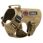 PET PEPPER Premium Dog Harness - Military Standard Metal Buckles || Free Velcro Patches || No-Pull Dog Vest || Breathable Mesh || Oxford Fabric || For All Dog Breeds (Brown, M), Medium