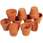 Juvale 10-Pack 2.5 Inch Small Terracotta Pots, Terra Cotta Decor with Saucers and Drainage Hole, Paintable Pottery Clay Planter for Succulents, Flowers, Cactus, and Garden Nursery, Indoor and Outdoor