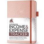 Clever Fox Income & Expense Tracker – Accounting & Bookkeeping Ledger Book for Small Business – 1-Year Record Notebook, A5 (Rose Gold)