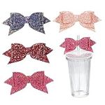 BESTOYARD 4pcs Straw Toppers Bow Straw Topper Bow Straw Decors Water Cup Accessories Straws Halloween Decorations Straw Decorations for Tumblers Straw Decorations Toppers Durian Glitter