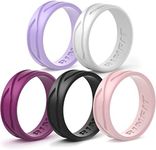 Rinfit Silicone Rings for Women and Men - Silicone Wedding Bands Sets for Him and Her - 4Love Collection Rubber Wedding Rings - Patented Design, Size 6, Silicone, No Gemstone