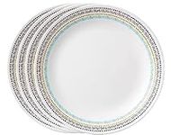 Corelle Dinnerware Set (4pc Set, Paloma)-Set for 4 | Includes 4 x Dinner Plates | 80% Recycled Glass | 3 X More Durable, Half the Space & Weight of Traditional Ceramic