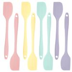 Realand 8pcs Pastel Color Silicone Spatula, 8.5 Inch Rubber Spatula, Heat-Resistant Non-Stick Small Spatula Silicone Mini Baking Spatula Set for Cake Cream Kitchen Gadgets (Mixed Color)