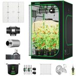 VIVOSUN Grow Tent Kit, 4 × 4ft 4-Plant System, WiFi-Controlled Grow System with Full Spectrum LED Grow Light, Automatic Ventilation, GrowHub Outlet A22 with Temperature and Humidity Sensor