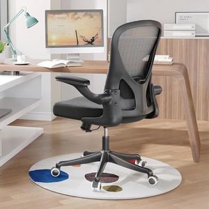 SICHY AGE Ergonomic Office Chair Home Desk Office Chair with Flip-Armrest & Cushion for Lumbar Support, high Back Computer Chair with Thickened Cushion Desk Chairs Ngray