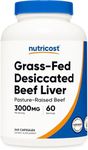 Nutricost Grass Fed Desiccated Beef Liver Capsules 3000mg (750mg Per Cap) - No Hormones, Non-GMO, Gluten Free, Pasture-Raised, Free Range Beef (240 Count (Pack of 1))