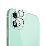 QULLOO Camera Lens Glass Protector for iPhone 11, [2 Pack] 9H Hardness Camera Lens Tempered Glass for iPhone 11