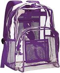 N S Enterprises Clear Backpack Heavy Duty PVC Transparent Backpack with Reinforced Strap for College and Workplace