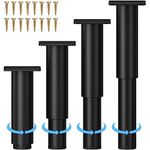 Wlrrcwdttc Metal Furniture Legs 6 inch Table Couch Legs Adjustable Height (5.12-9.45 inch) Heavy Support Leg for Sofa/Dresser/Cabinet/Bed Frame/Chair/Coffee Table Feet - Legs for Furniture Set of 4