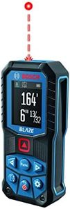 BOSCH GLM165-22 165 Ft Blaze Laser Distance Measure, Includes 2 AA Batteries, Belt Clip, & Pouch