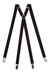 Olata Skinny Classic Style Fully Adjustable X-Shape Clip on Braces/Suspenders - 2cm. Black