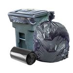 Plasticplace 95-96 Gallon Trash Bags on Rolls, 1.2 Mil, 61"W x 68"H, Black, 50/Case