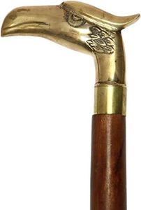 Vintage Walking Stick with Eagle Shape Handle Sheesham Wood Decorative Canes for Men Women - 37 inch Long