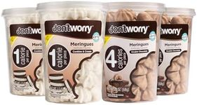 Don't Worry Meringue Cookies | Double Chocolate & Cookies and Cream Flavor | Low Sugar Candy with 1 Calorie per Piece | Keto, Gluten Free, Low Carb Healthy Snacks For Adults | 4 Pack