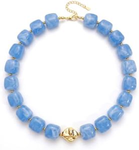 Elystara Cream Beaded Necklace, Chunky Choker for Women