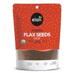 Elan Organic Flax Seed, 275g, Whole Seeds, Raw Seeds, Non-GMO, Vegan, Gluten-Free, Kosher, High in Fiber, Gels Easily